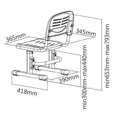 Растущий стул anatomica lux 01 серый